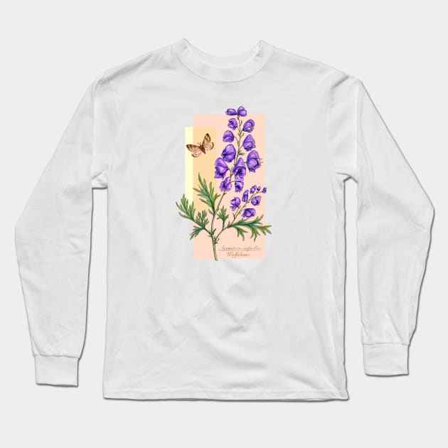 Wolfsbane. Magical flowers Long Sleeve T-Shirt by Sitenkova